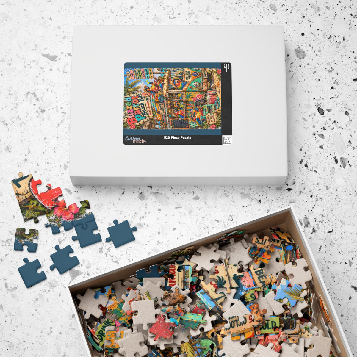The Buzzed Parrot Beach Bus Jigsaw Puzzle