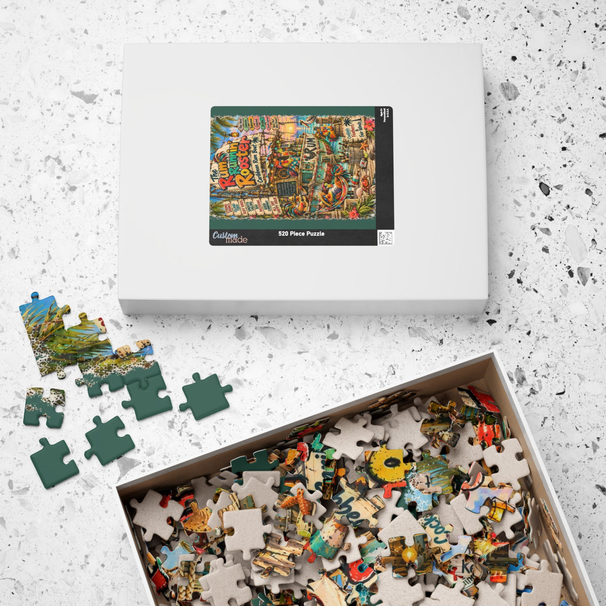 The Rum Runnin' Rooster Caribbean Rum Boat Jigsaw Puzzle