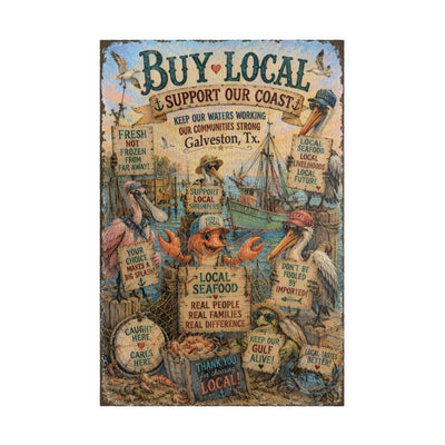 Buy Local Seafood – Galveston, Texas jigsaw puzzle – original artwork by The Glass Tattoo Company