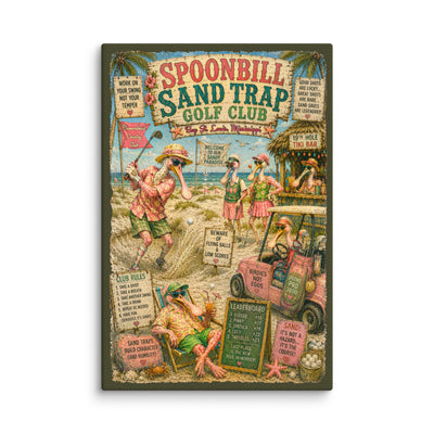 Spoonbill Sand Trap Golf Club – Bay St. Louis, Mississippi canvas print – original artwork by The Glass Tattoo Company