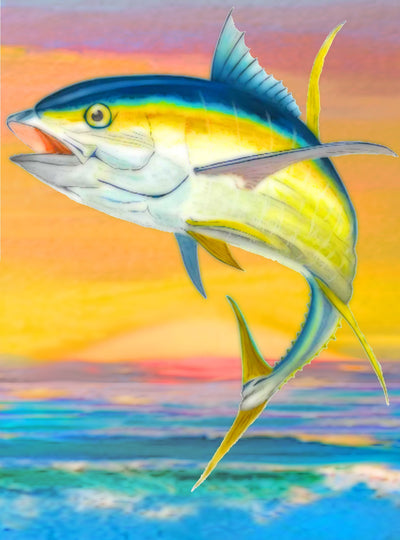 Yellowfin Tuna - 6.75 Top - The Glass Tattoo Sign Company