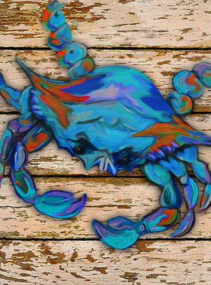 Crab Blues - 6.75 Top - The Glass Tattoo Sign Company