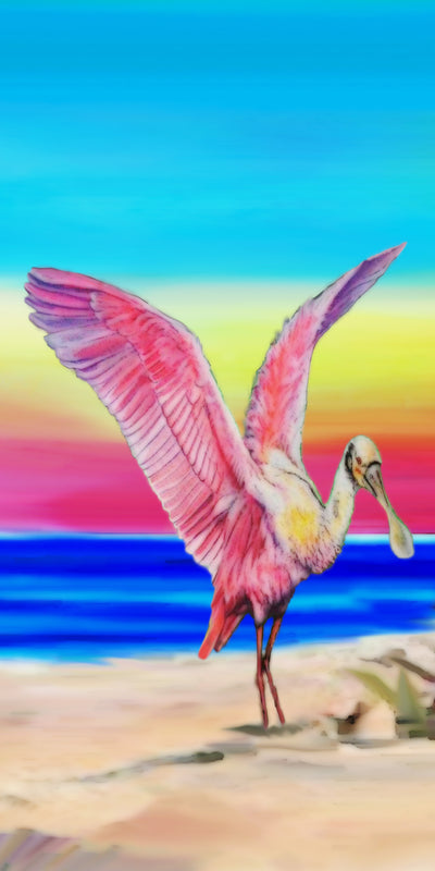Rosetta Spoonbill - 10" Top - The Glass Tattoo Sign Company