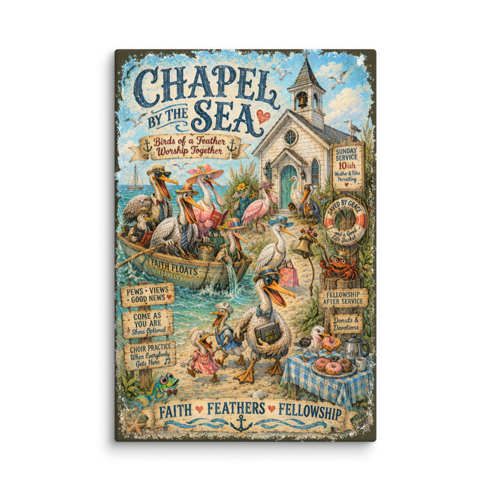 Chapel by the Sea canvas print — Faith designs