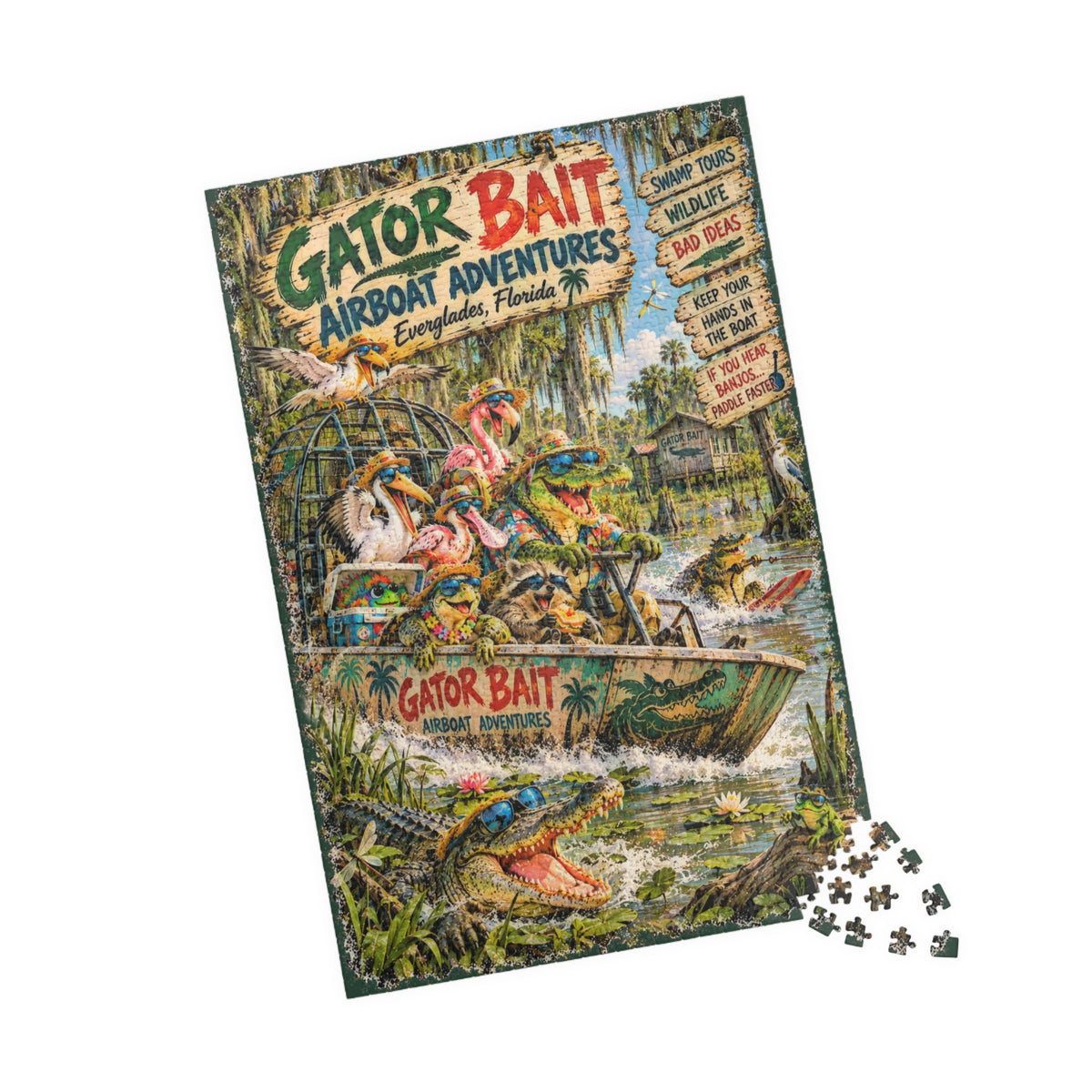 Gator Bait Airboat Adventures Jigsaw Puzzle