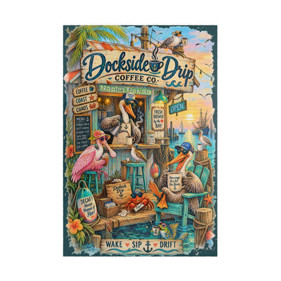 Dockside Drip Coffee Co. – Naples, Florida jigsaw puzzle – original artwork by The Glass Tattoo Company