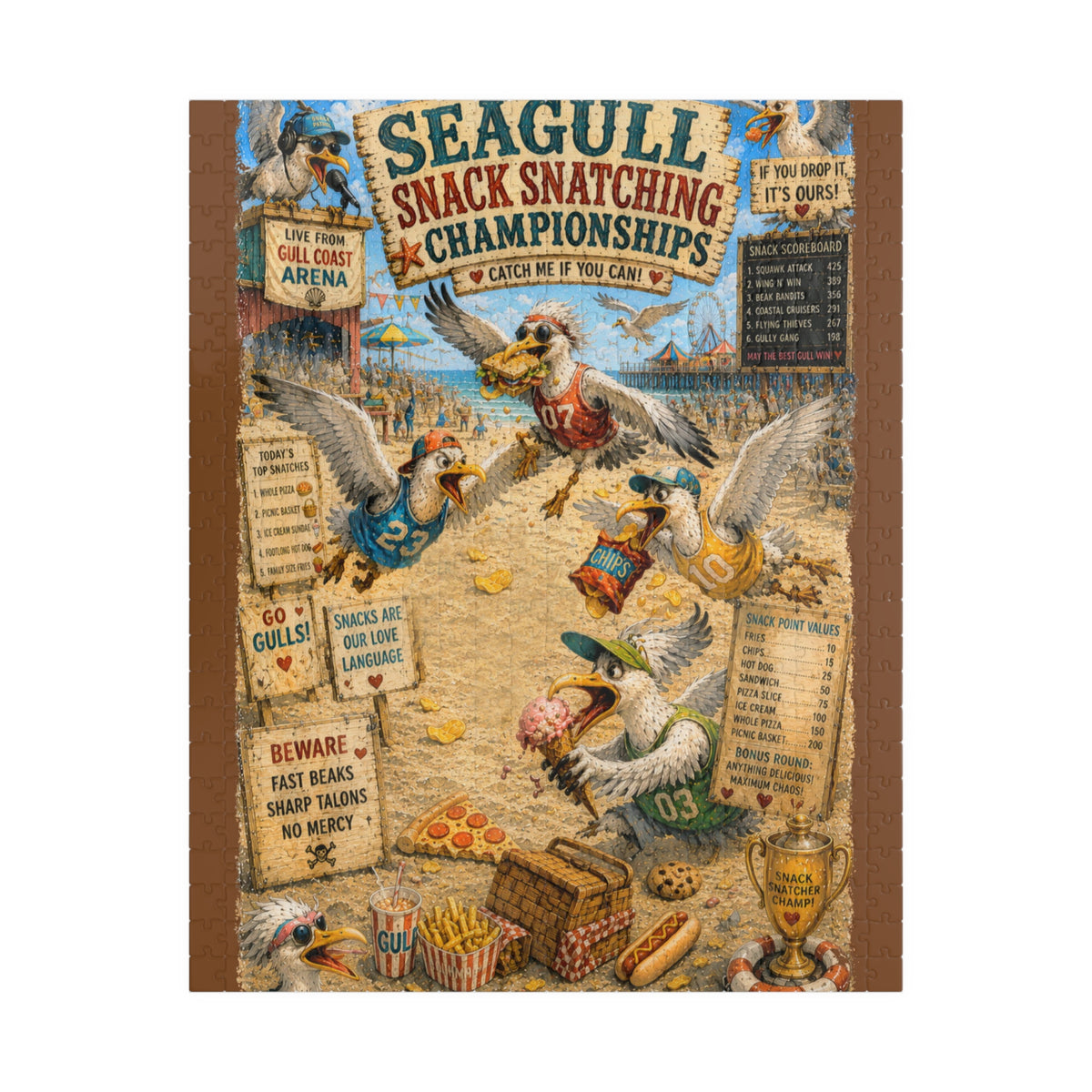 Seagull Snack Snatching Championships jigsaw puzzle, alternate view 1