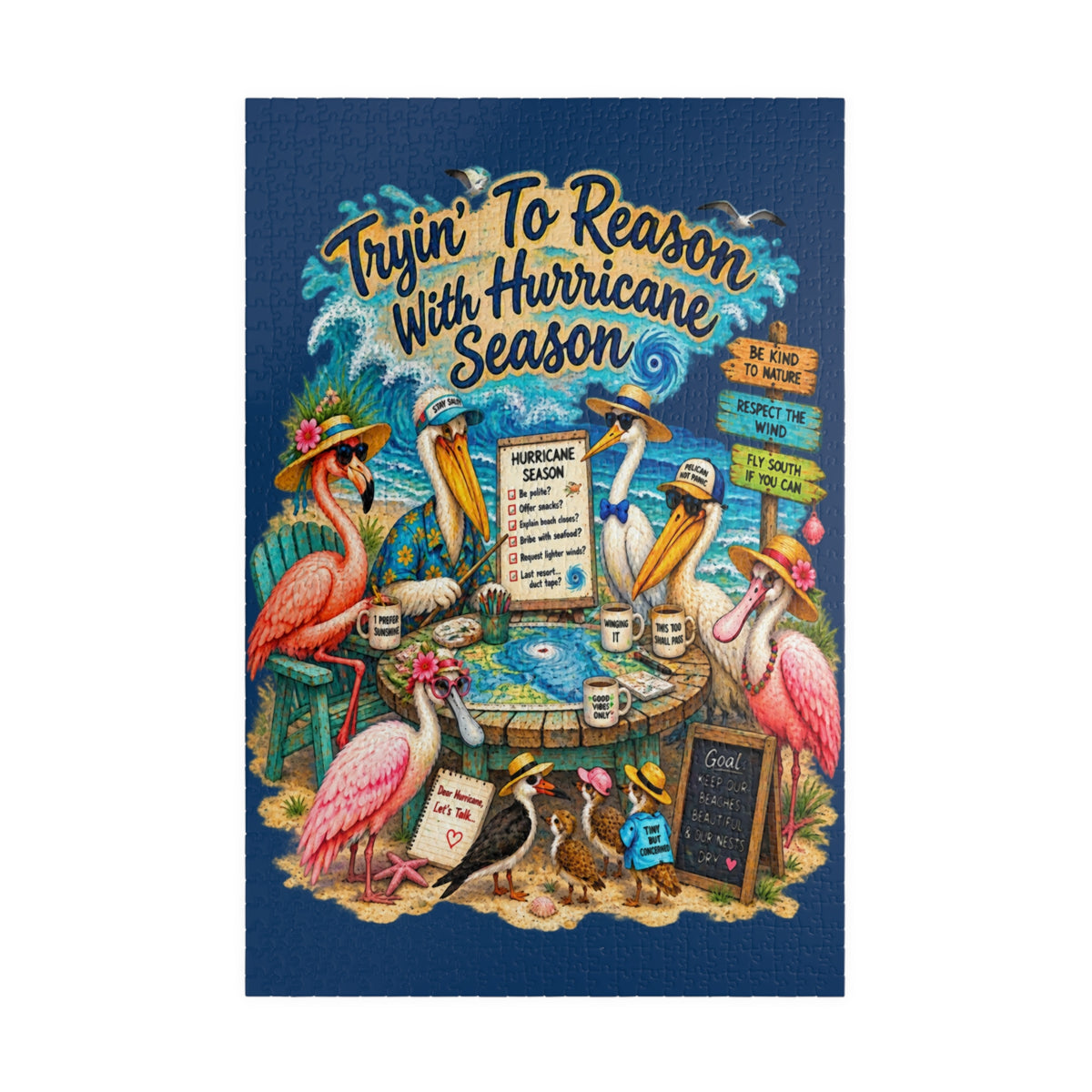 Tryin' to Reason with Hurricane Season jigsaw puzzle – original artwork by The Glass Tattoo Company