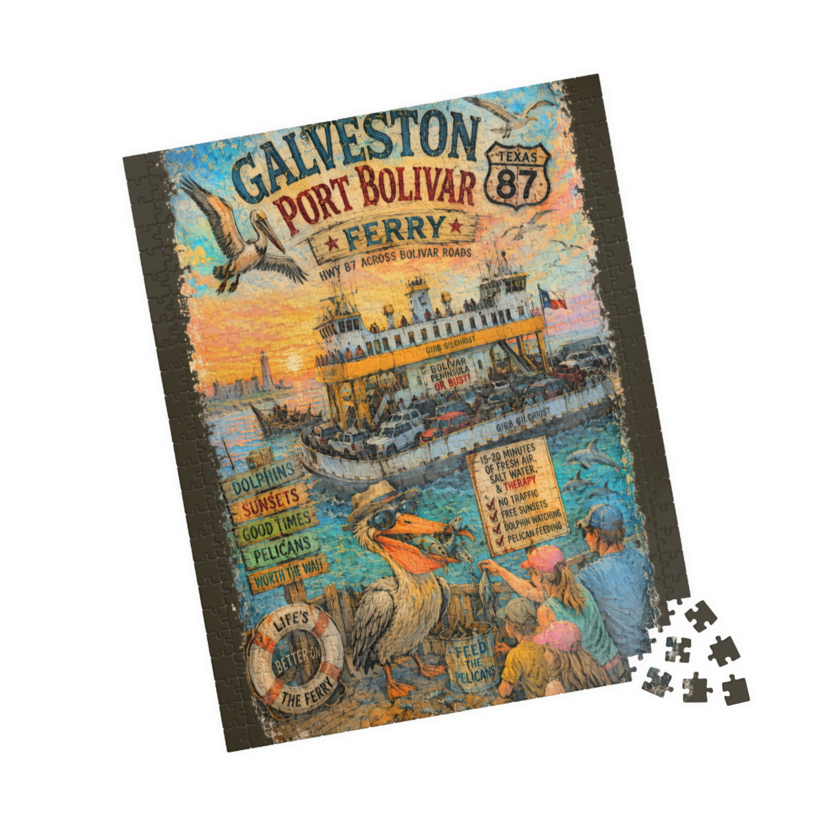 Galveston-Port Bolivar Ferry jigsaw puzzle, alternate view 6