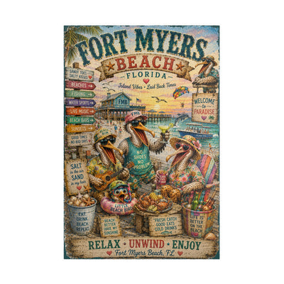 Fort Myers Beach Florida jigsaw puzzle – original artwork by The Glass Tattoo Company