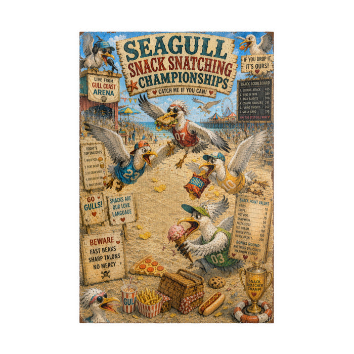 Seagull Snack Snatching Championships jigsaw puzzle – original artwork by The Glass Tattoo Company