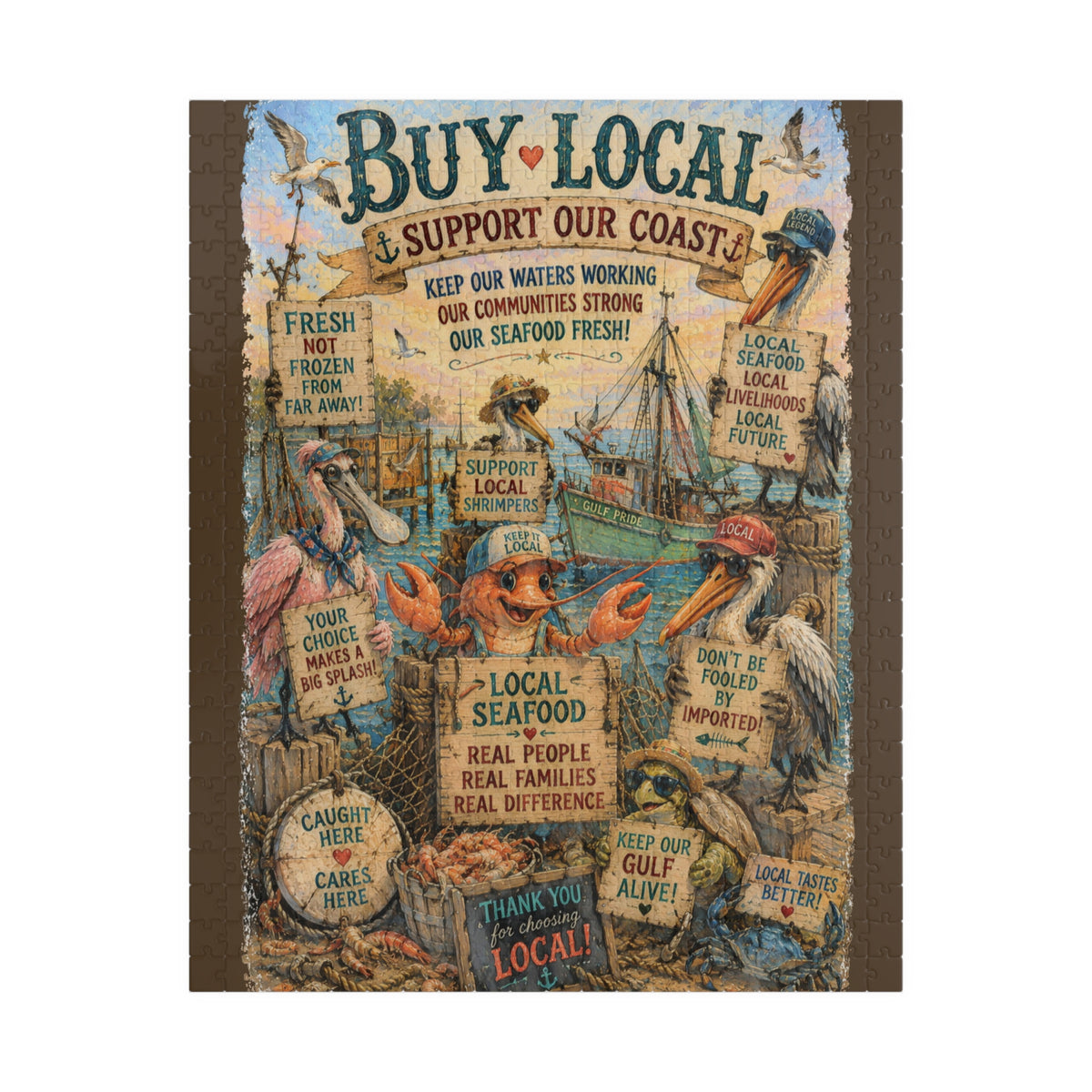 Buy Local Seafood jigsaw puzzle, alternate view 1