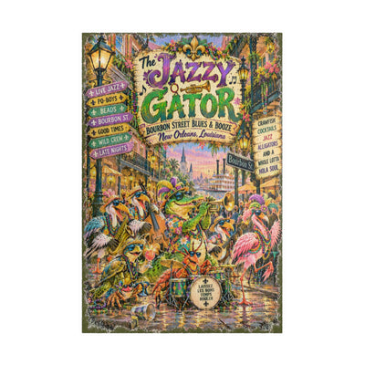 The Jazzy Gator Blues & Booze jigsaw puzzle – original artwork by The Glass Tattoo Company