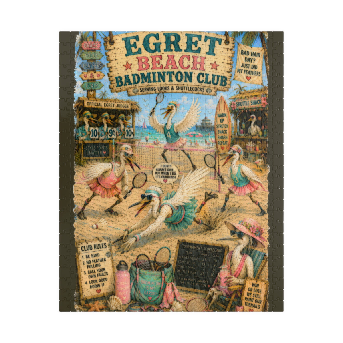 Egret Beach Badminton Club jigsaw puzzle, alternate view 1