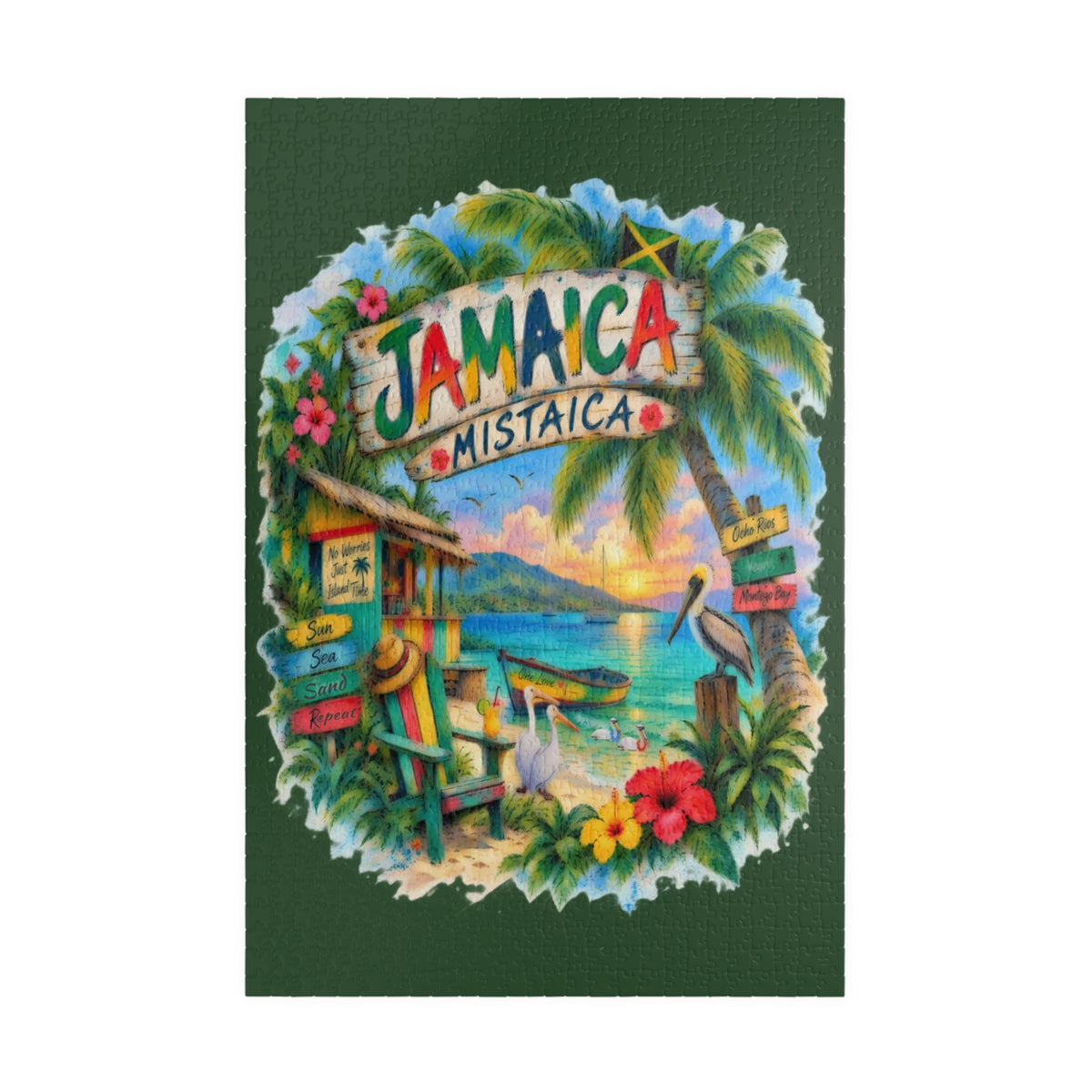 Jamaica Mistaica - Island Escape jigsaw puzzle – original artwork by The Glass Tattoo Company