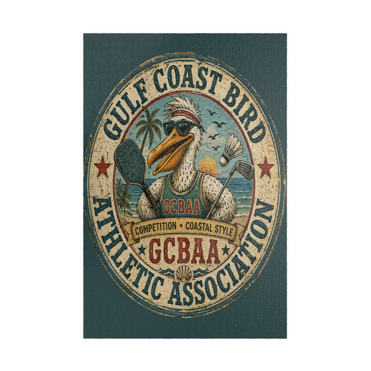 Gulf Coast Bird Athletic Association jigsaw puzzle – original artwork by The Glass Tattoo Company
