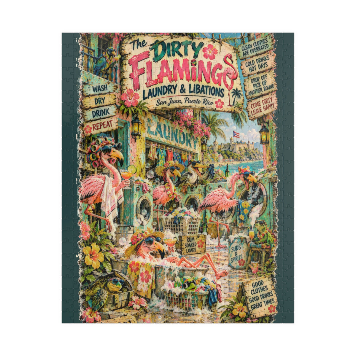 The Dirty Flamingo Laundry & Libations Jigsaw Puzzle
