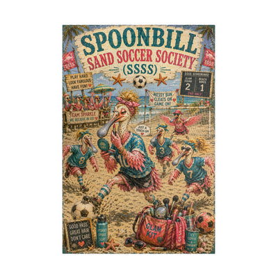 Spoonbill Sand Soccer Society jigsaw puzzle – original artwork by The Glass Tattoo Company