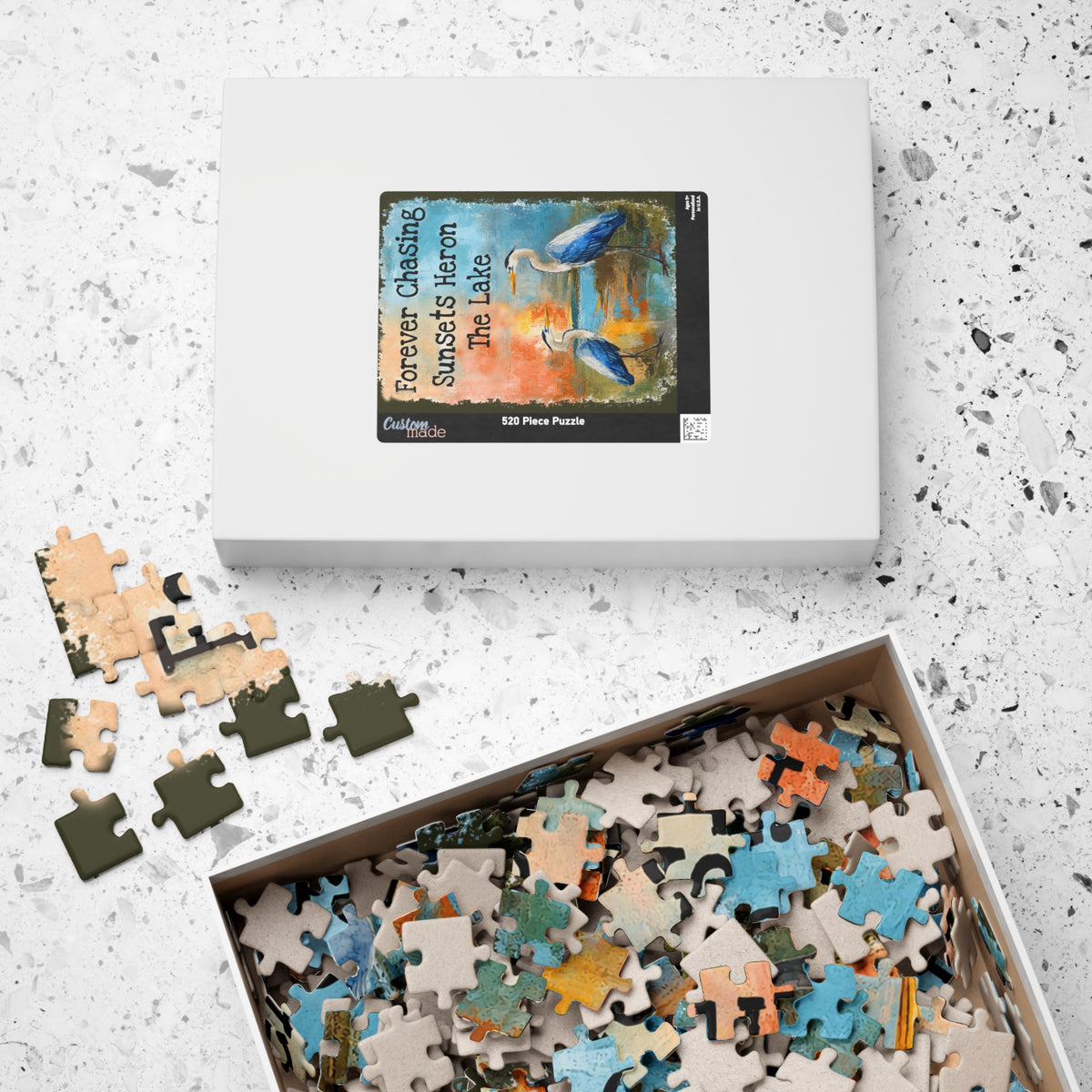 Forever Chasing Sunsets Heron The Lake jigsaw puzzle, alternate view 7
