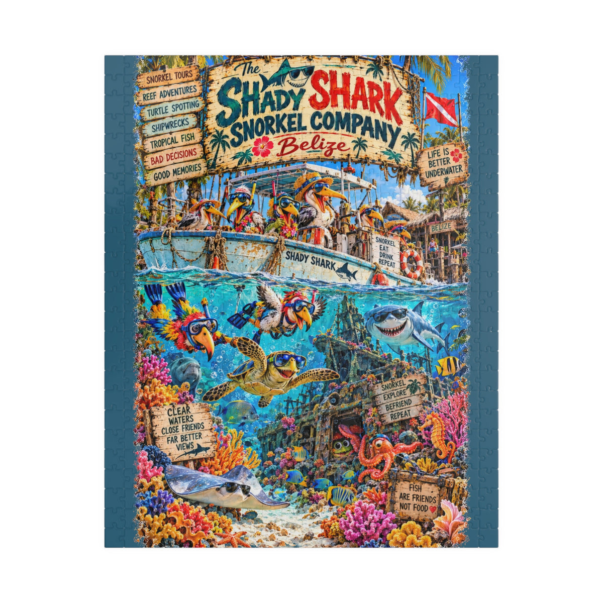 The Shady Shark Snorkel Company Jigsaw Puzzle