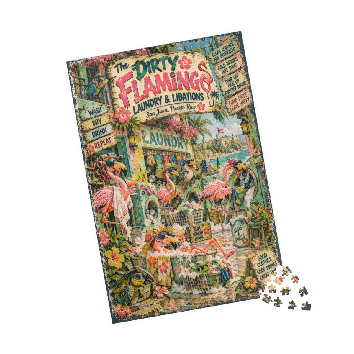 The Dirty Flamingo Laundry & Libations Jigsaw Puzzle
