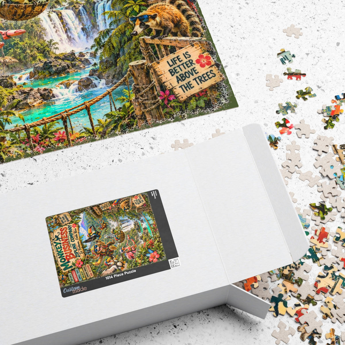 Monkey Business Zipline Company Jigsaw Puzzle