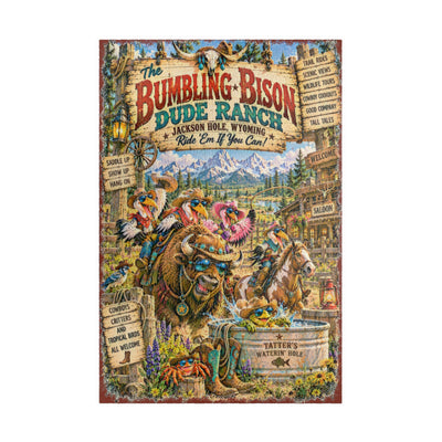 The Bumbling Bison Dude Ranch jigsaw puzzle – original artwork by The Glass Tattoo Company