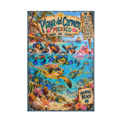 Playa del Carmen Mexico jigsaw puzzle – original artwork by The Glass Tattoo Company