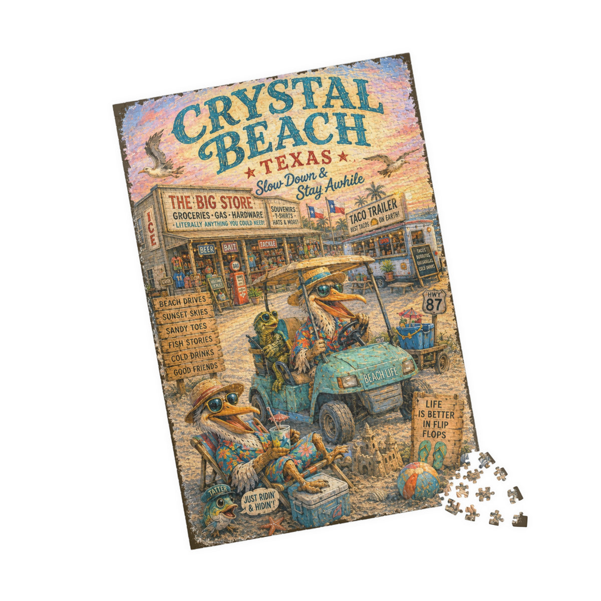 Crystal Beach Big Store & Taco Trailer jigsaw puzzle, alternate view 3