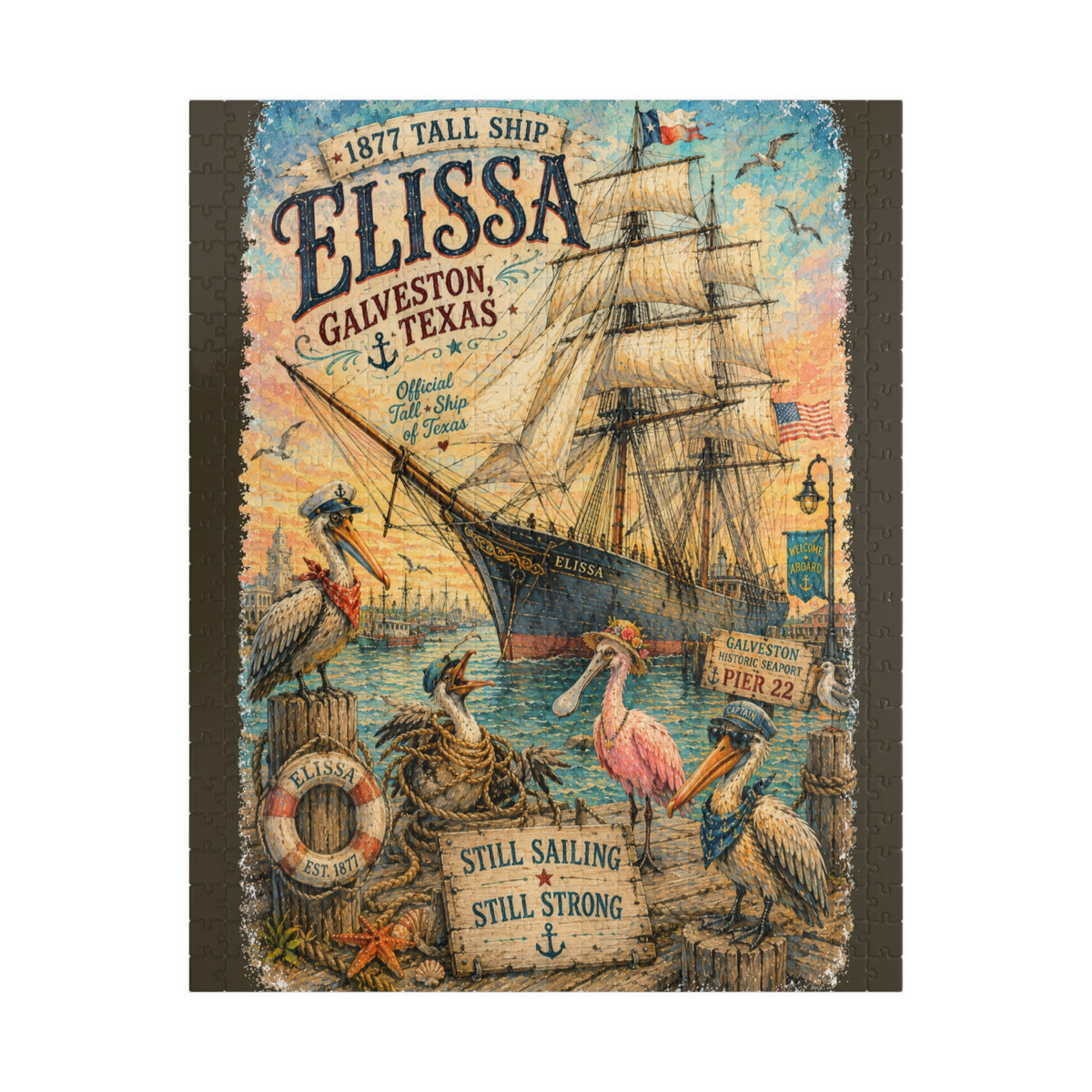 Elissa 1877 Tall Ship jigsaw puzzle, alternate view 1