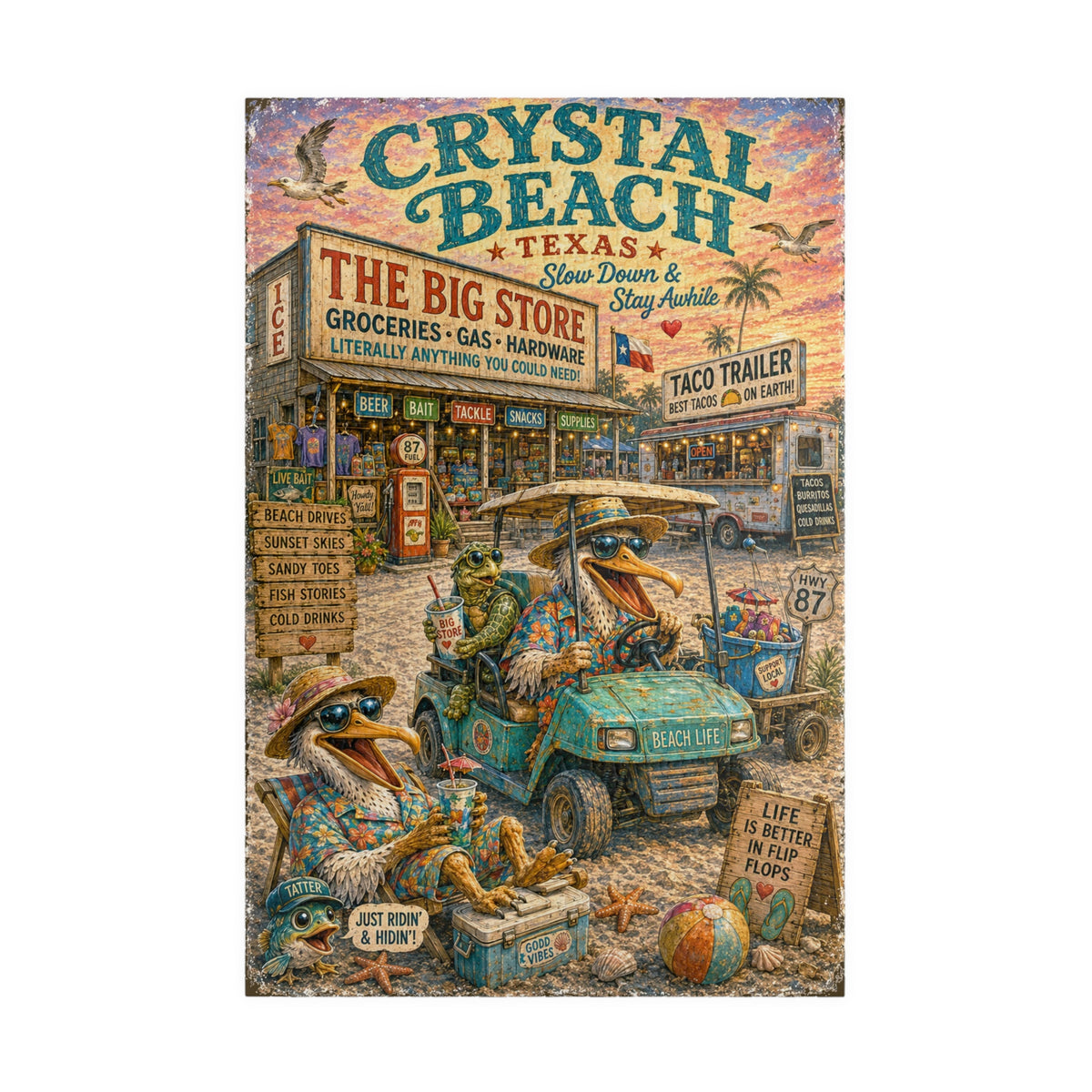 Crystal Beach Big Store jigsaw puzzle – original artwork by The Glass Tattoo Company