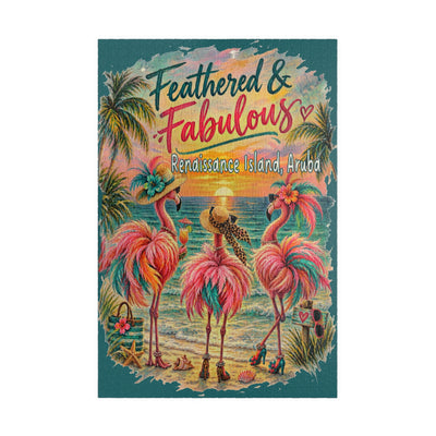 Feathered & Fabulous – Renaissance Island, Aruba jigsaw puzzle – original artwork by The Glass Tattoo Company