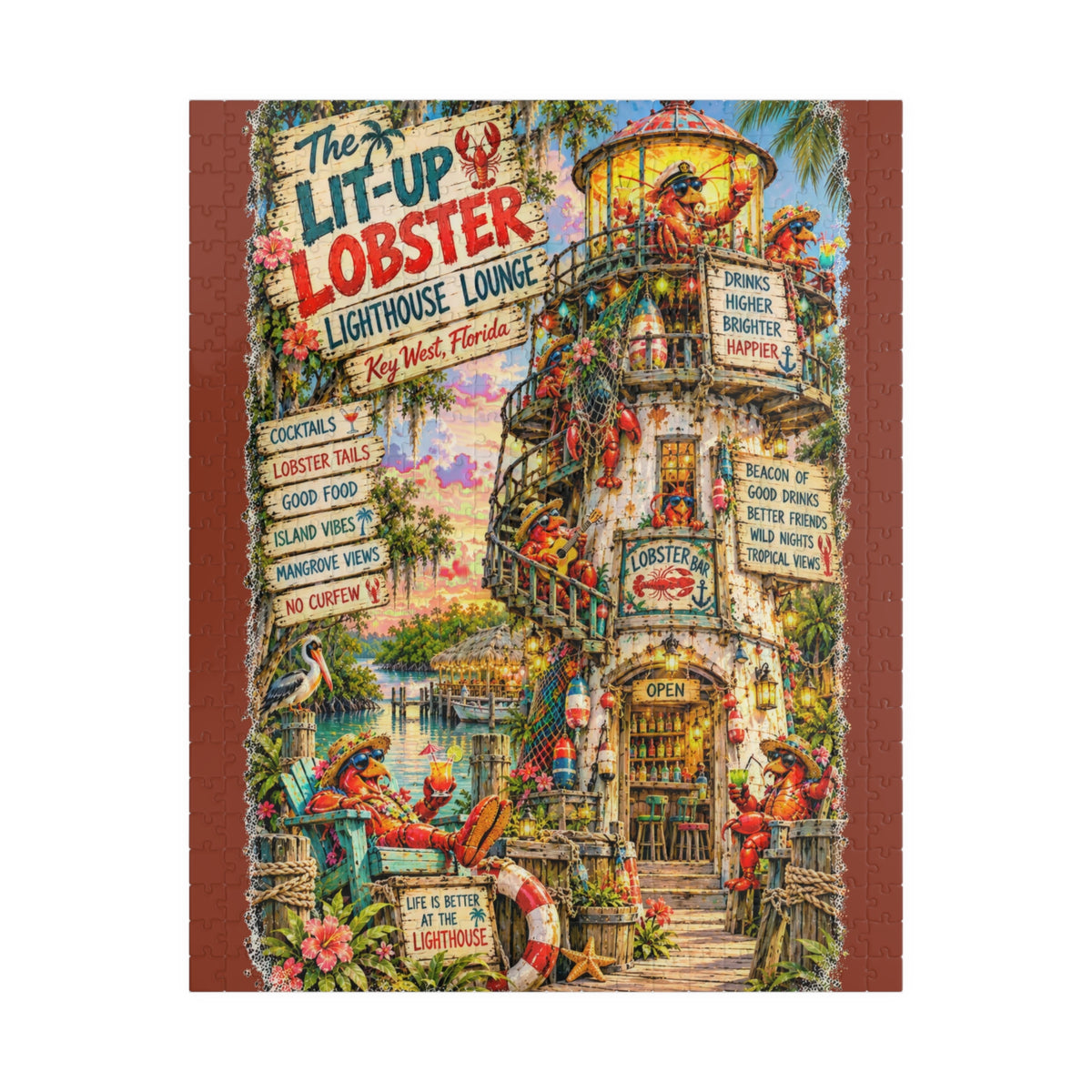 The Lit-Up Lobster Lighthouse Lounge Jigsaw Puzzle