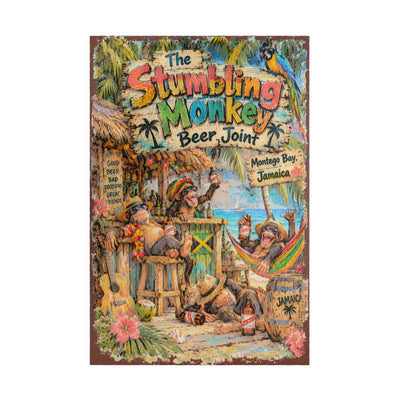 The Stumbling Monkey Beer Joint jigsaw puzzle – original artwork by The Glass Tattoo Company