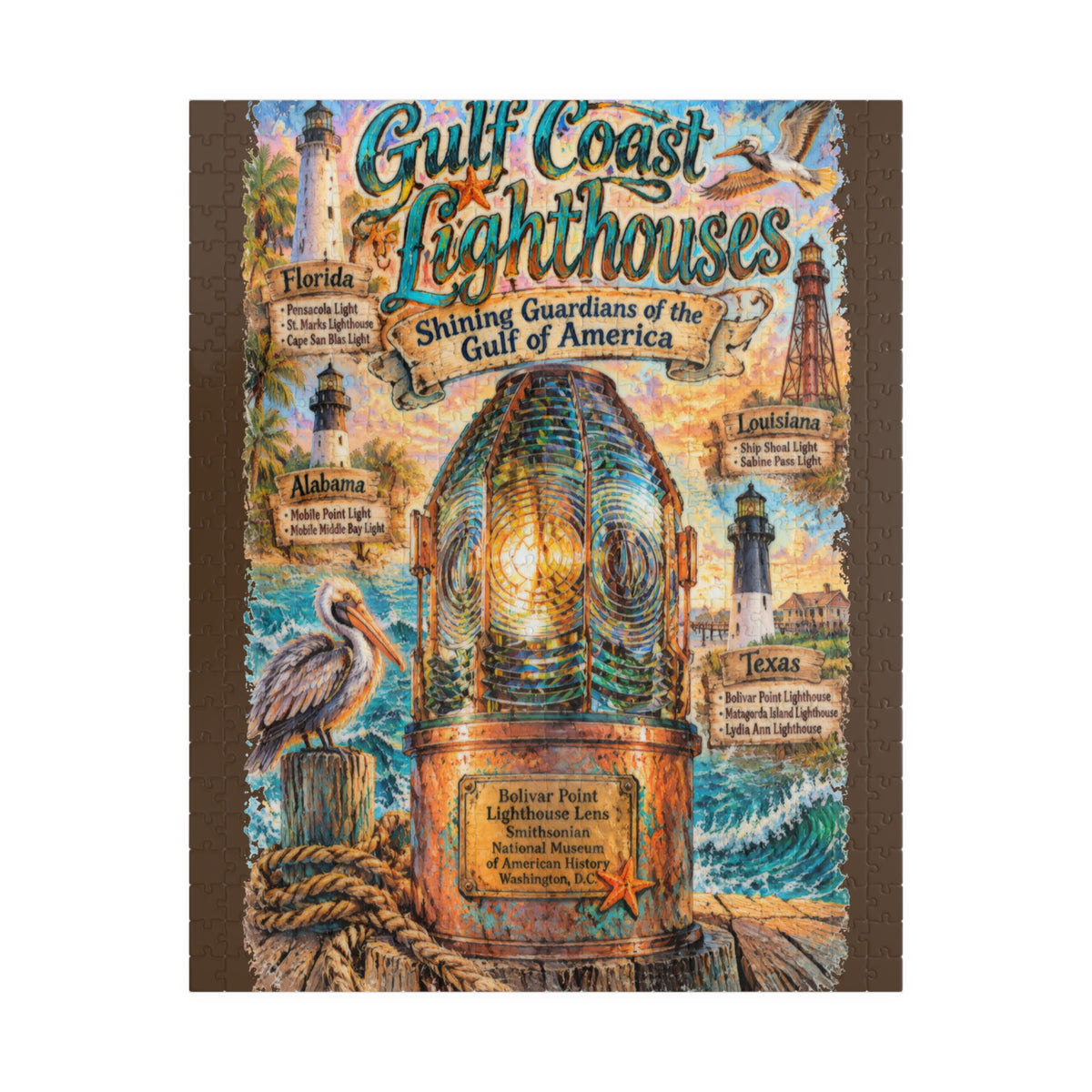 Gulf Coast Lighthouses jigsaw puzzle, alternate view 1