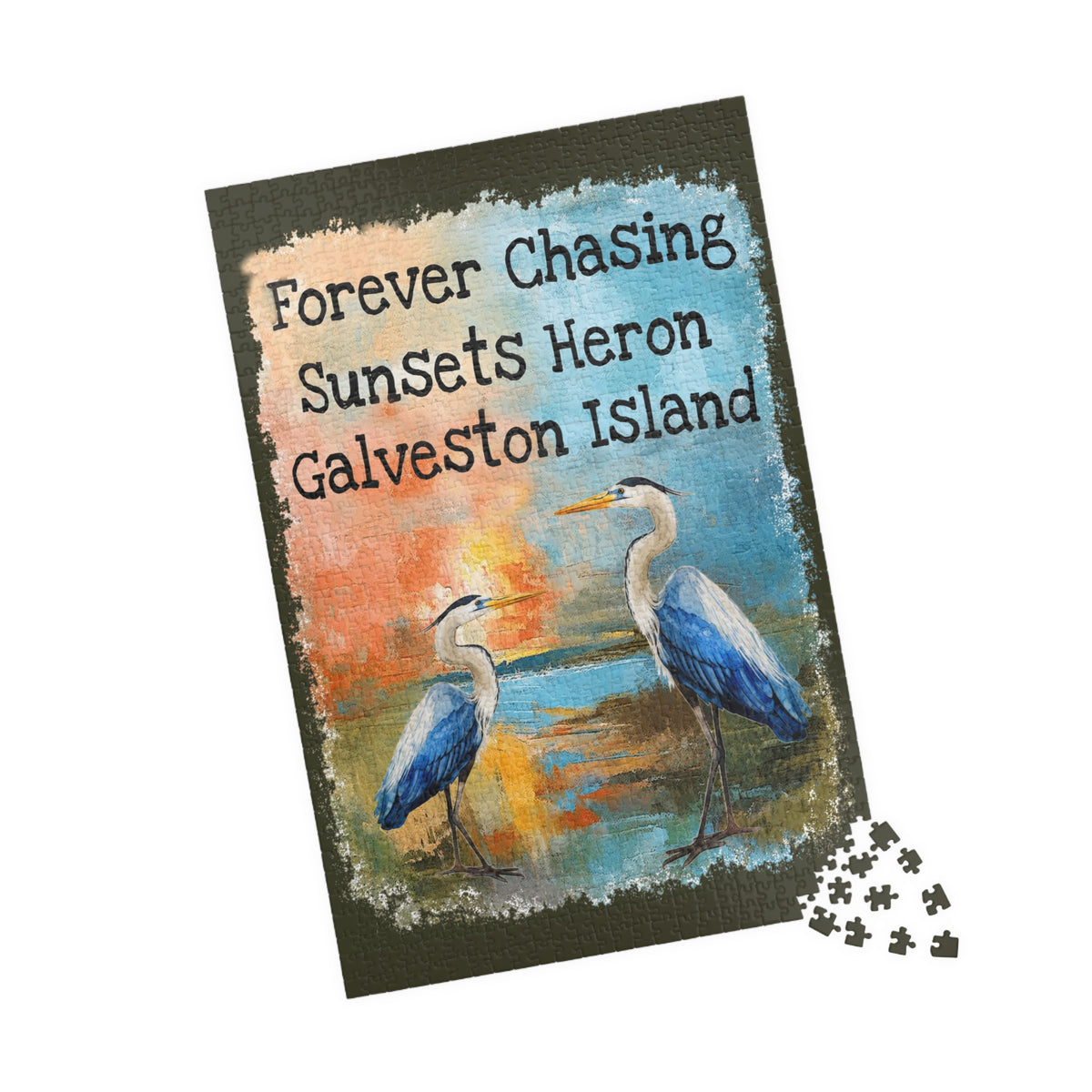 Forever Chasing Sunsets Heron Galveston Island jigsaw puzzle, alternate view 3