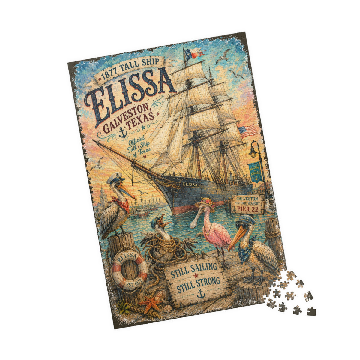Elissa 1877 Tall Ship jigsaw puzzle, alternate view 3