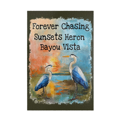 Forever Chasing Sunsets Heron Bayou Vista jigsaw puzzle – original artwork by The Glass Tattoo Company