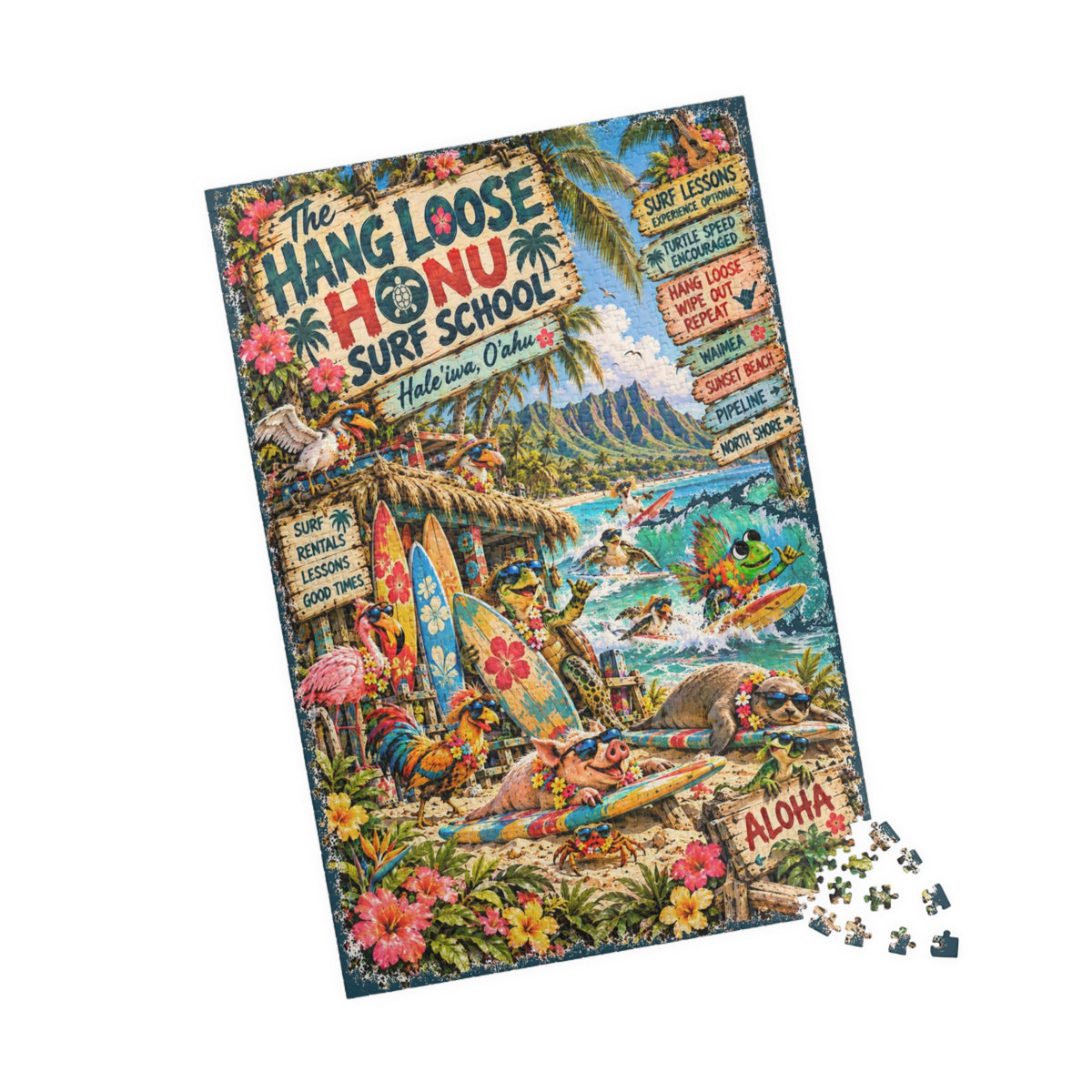 The Hang Loose Honu Surf School Jigsaw Puzzle