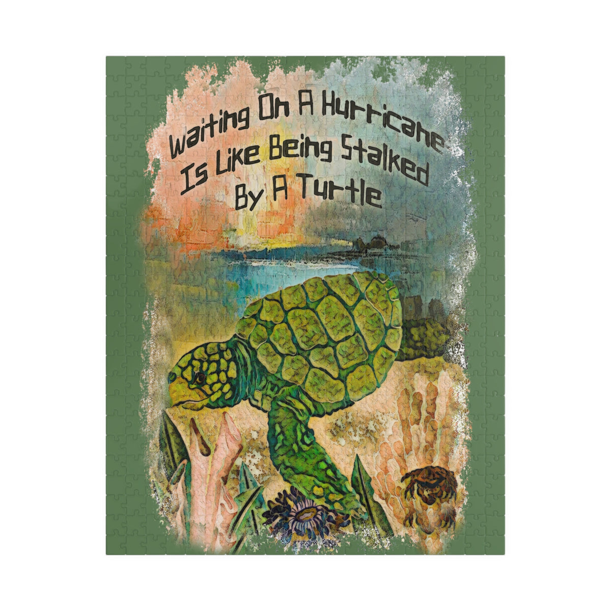 Stalked by a Turtle - Waiting on a Hurricane jigsaw puzzle, alternate view 1