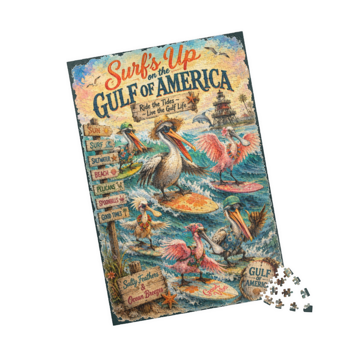 Surf's Up on the Gulf of America jigsaw puzzle, alternate view 3