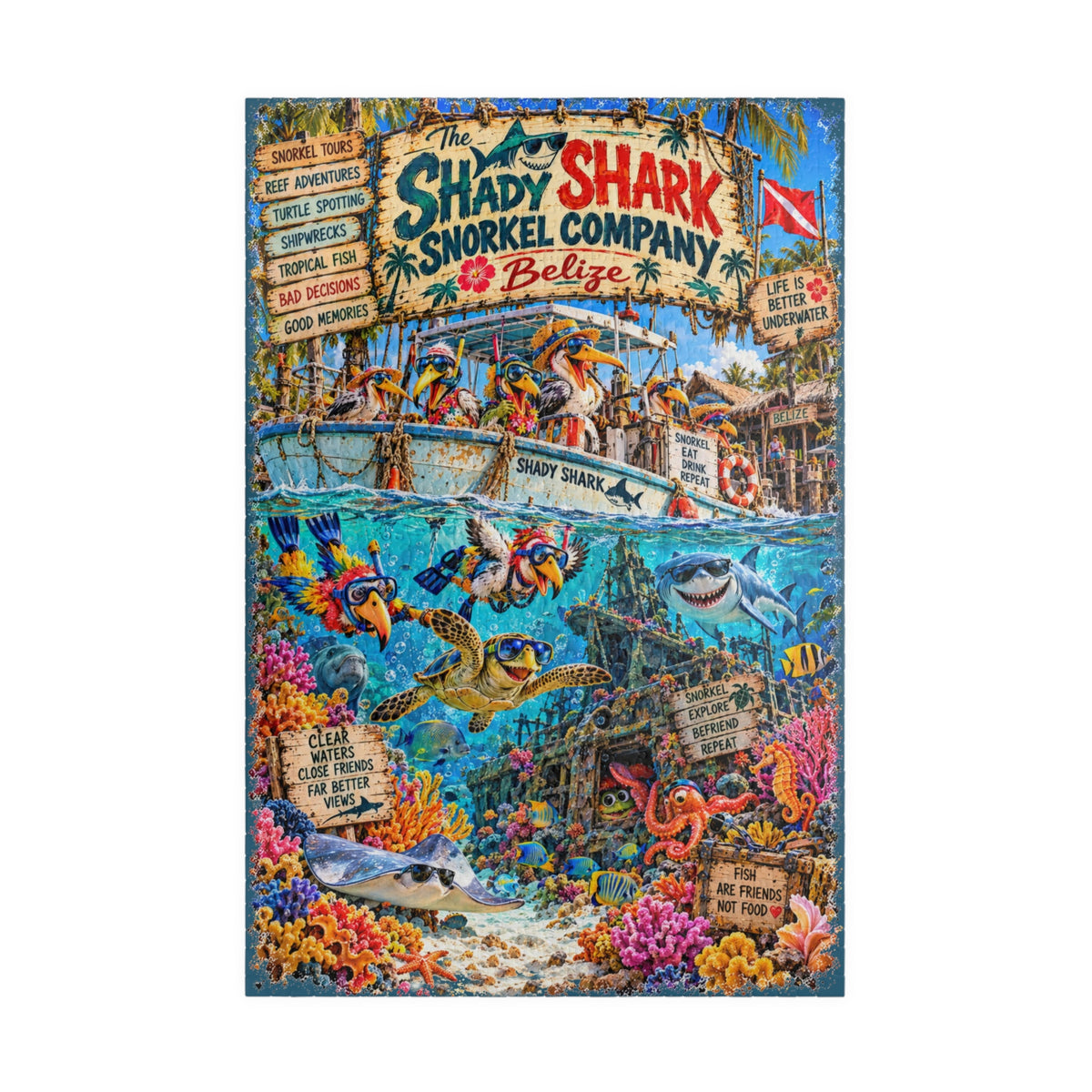 The Shady Shark Snorkel Company Jigsaw Puzzle