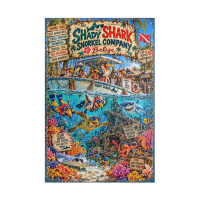 The Shady Shark Snorkel Company jigsaw puzzle – original artwork by The Glass Tattoo Company