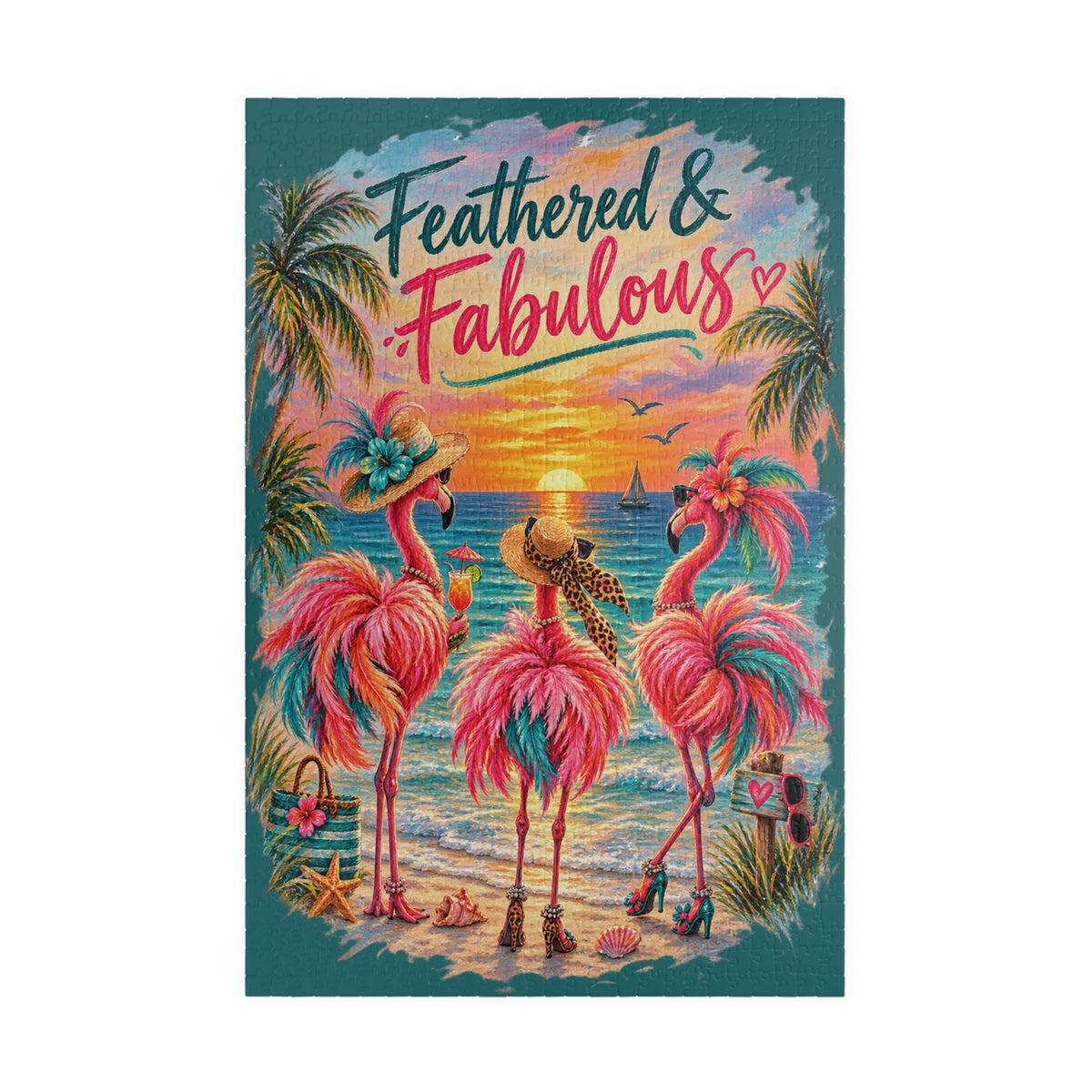 Feathered & Fabulous jigsaw puzzle – original artwork by The Glass Tattoo Company