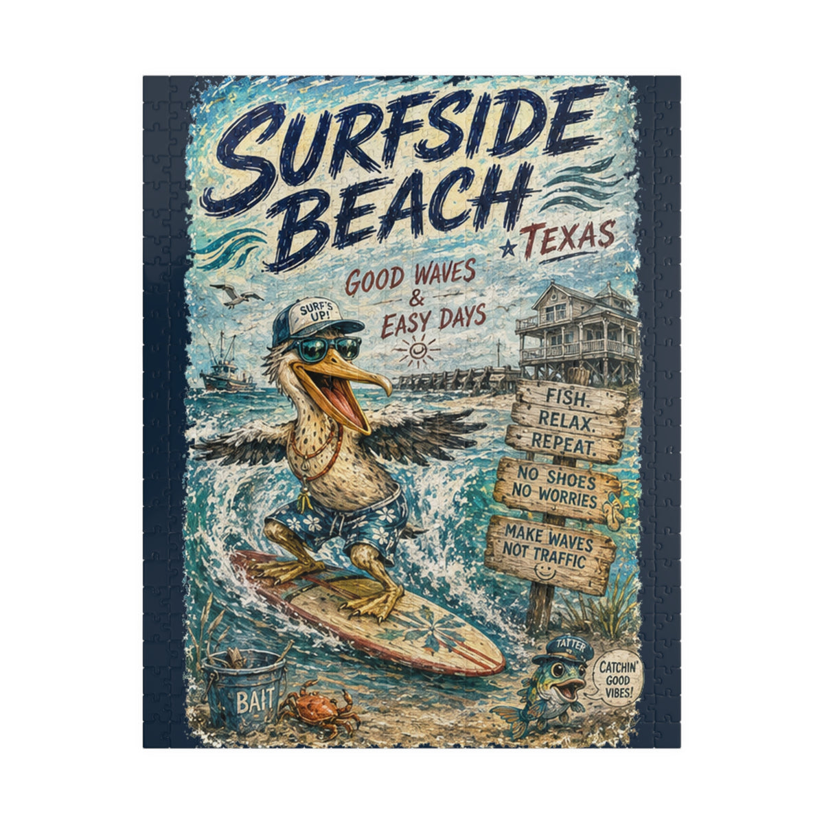 Surfside Beach Texas jigsaw puzzle, alternate view 1