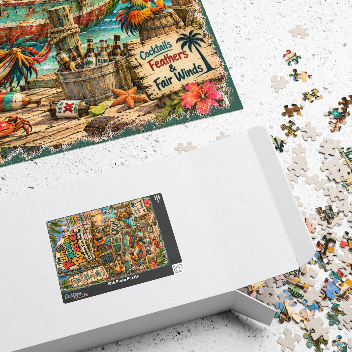 The Rum Runnin' Rooster Caribbean Rum Boat Jigsaw Puzzle