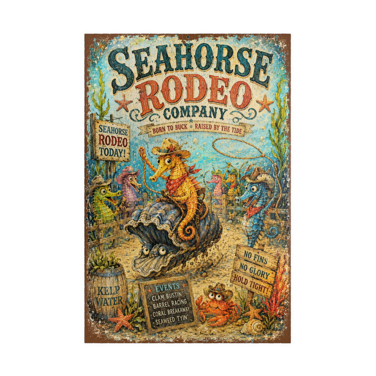 Seahorse Rodeo Company jigsaw puzzle – original artwork by The Glass Tattoo Company