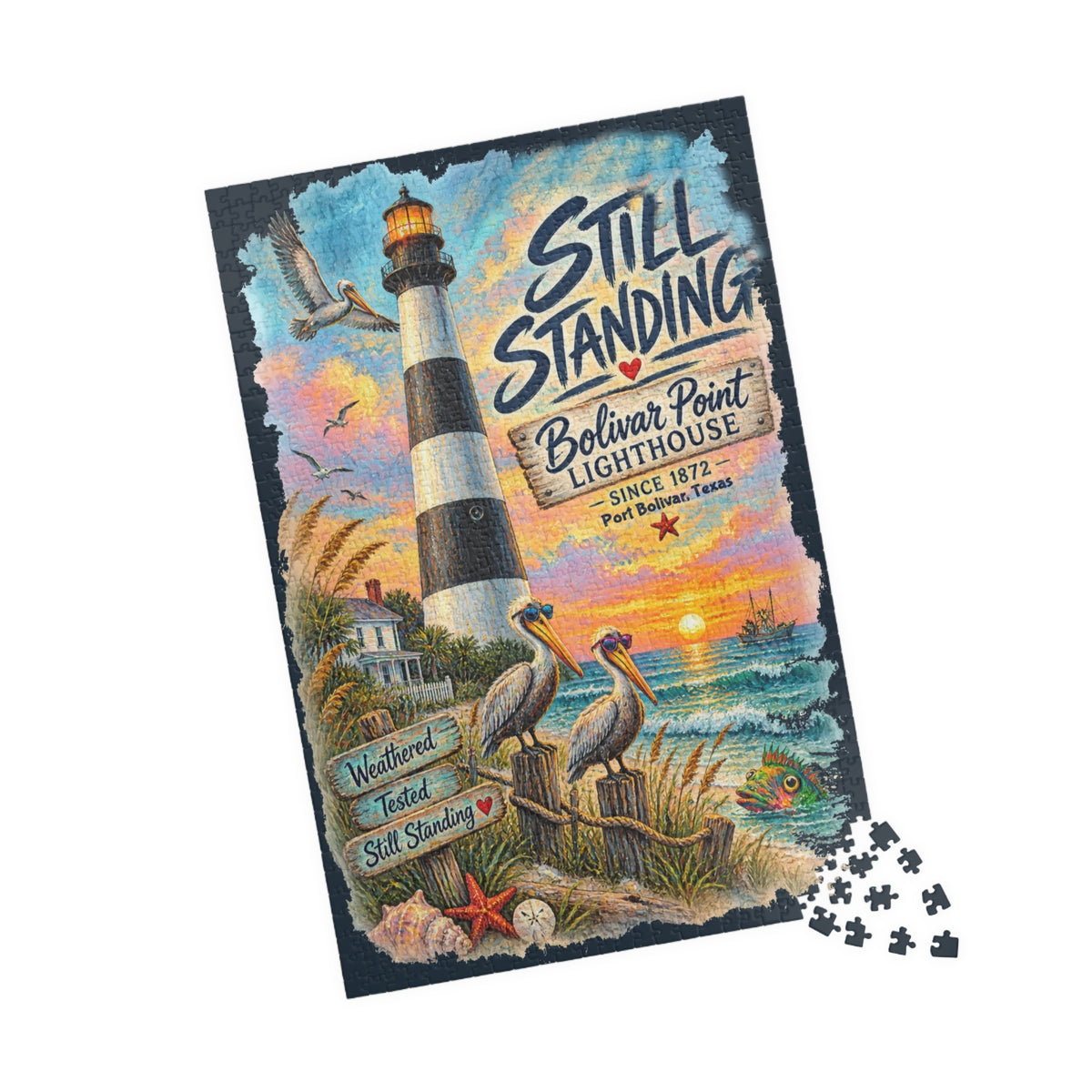 Still Standing - Bolivar Point Lighthouse jigsaw puzzle, alternate view 3