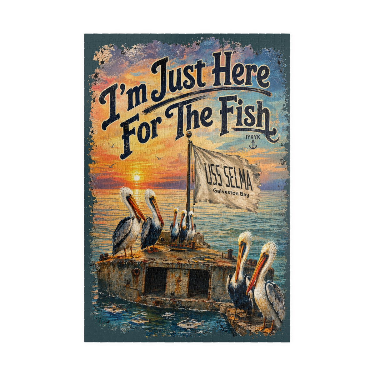 I'm Just Here for the Fish - USS Selma jigsaw puzzle – original artwork by The Glass Tattoo Company