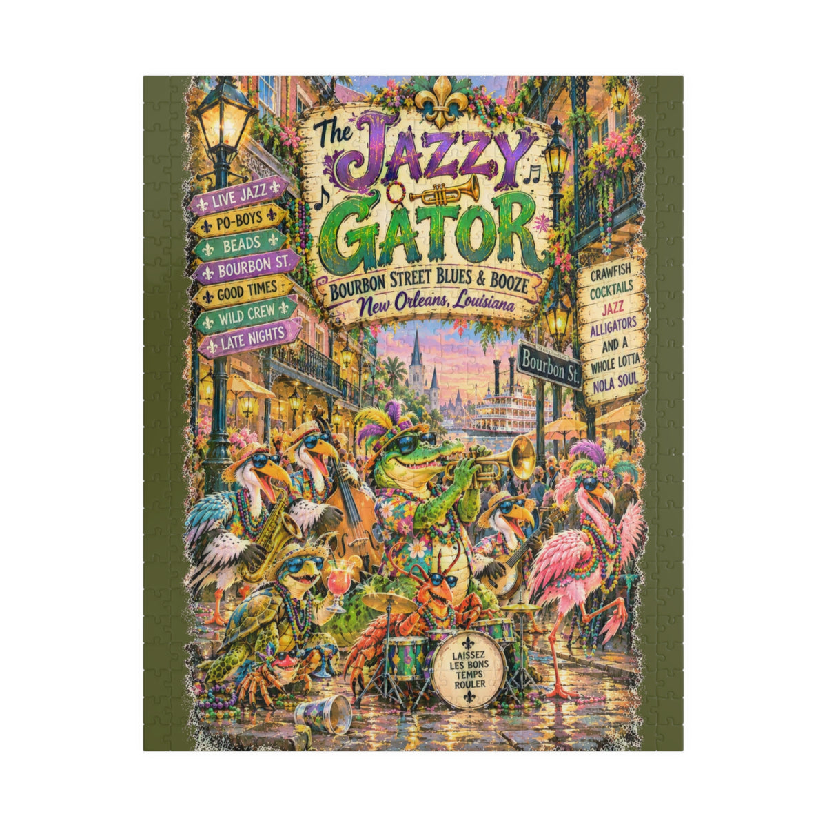 The Jazzy Gator Blues & Booze Jigsaw Puzzle